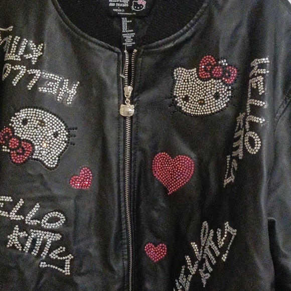Rhinestone Hello Kitty Bomber Jacket from Forever 21 WORN ONCE . - Picture 3 of 5